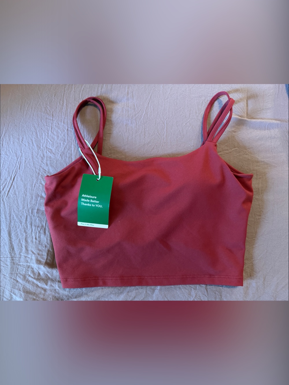 Halara Red Double-Strap Crop Tank Top